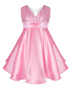 Розовое нарядное платье для девочки 76382-ДН15