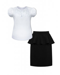 Школьный комплект с серой юбкой инарядной блузкой 7872-78991