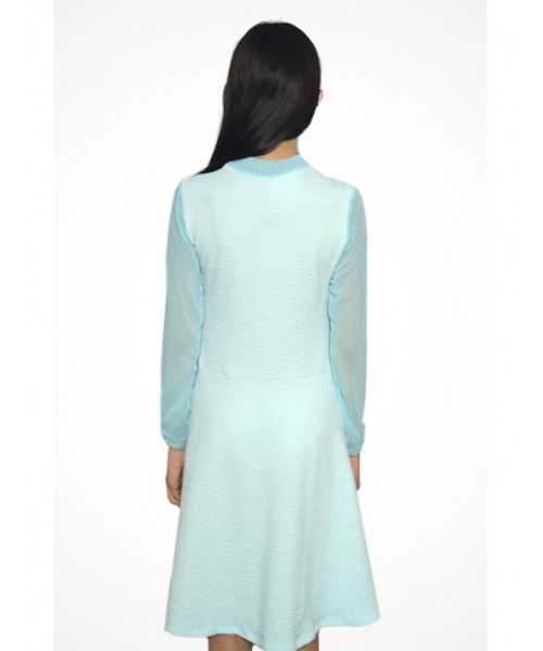 Нарядное ментоловое платье для девочки с сеткой 85261-ДШ22