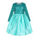 Нарядное платье изумрудного цвета для девочки с гипюром 84175-ДН19