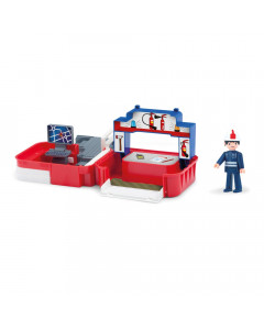 Игровой набор пожарная станция с фигуркой пожарного в чемоданчике