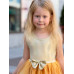 Нарядное золотое платье с сеткой для девочки 825111-ДН21